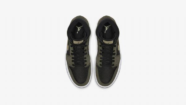 Nike Air Jordan 1 Mid Tops Trooper Kengät Naisille Naamiointivihreä