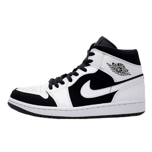 Nike Air Jordan 1 Mid Tops Tuxedo Kengät Miehille Valkoinen
