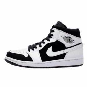 Nike Air Jordan 1 Mid Tops Tuxedo Kengät Miehille Valkoinen