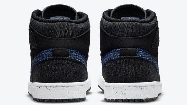 Nike Air Jordan 1 Mid Tops Vaahtomuovikengät Miehille Musta