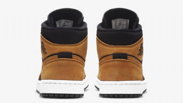 Nike Air Jordan 1 Mid Tops Vehnäkengät Miehille Ruskea Musta