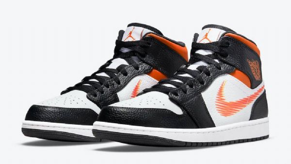 Nike Air Jordan 1 Mid Tops Zig Zag Team Kengät Naisille Valkooranssi
