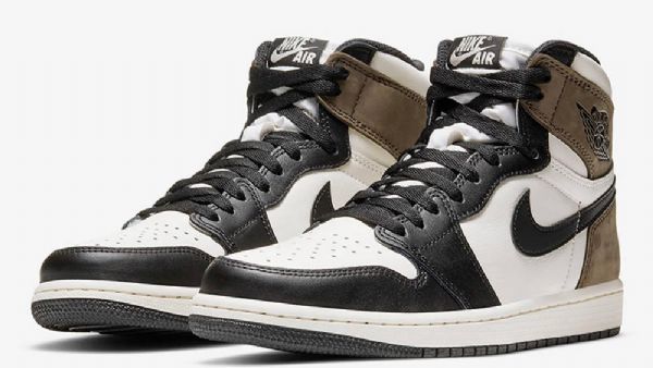 Nike Air Jordan 1 Mokka Kengät Naisille Musta Ruskea Valkoinen