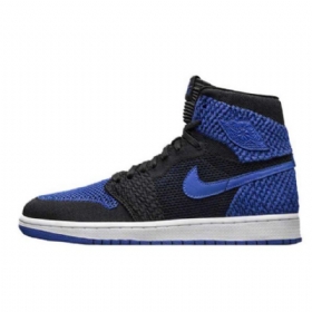 Nike Air Jordan 1 Retro Flyknit Royal Kengät Miehille Musta Sininen