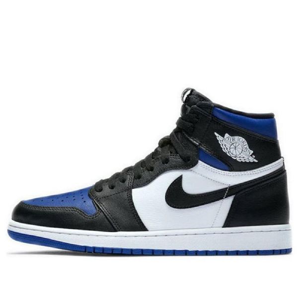Nike Air Jordan 1 Retro High Topit Og Koripallokengät Miesten Musta Valkoinen Sininen