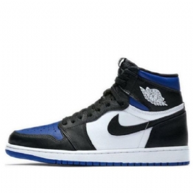 Nike Air Jordan 1 Retro High Topit Og Koripallokengät Miesten Musta Valkoinen Sininen