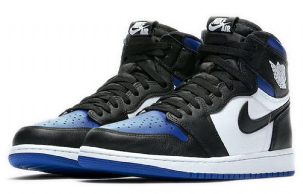 Nike Air Jordan 1 Retro High Topit Og Koripallokengät Miesten Musta Valkoinen Sininen