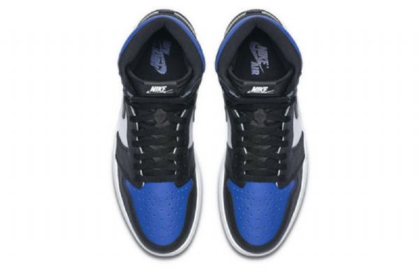 Nike Air Jordan 1 Retro High Topit Og Koripallokengät Miesten Musta Valkoinen Sininen