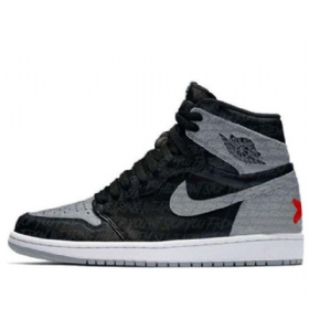 Nike Air Jordan 1 Retro High Topit Og Rebellionaire Koripallokengät Miehille Musta Harmaa