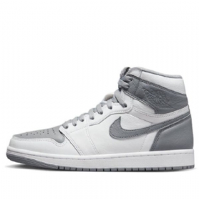 Nike Air Jordan 1 Retro High Topit Og Stealth Koripallokengät Miehille Harmaa Valkoinen