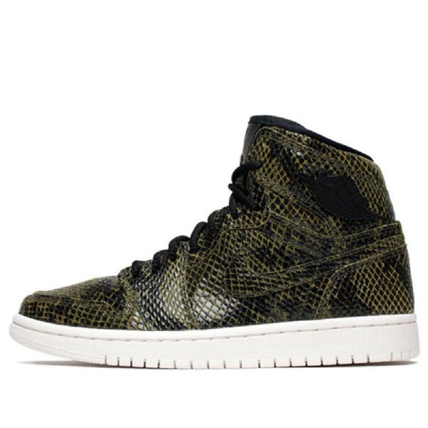 Nike Air Jordan 1 Retro High Topit Premium Korikoripallokengät Naisille Armyvihreä