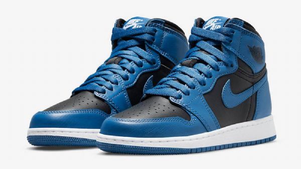 Nike Air Jordan 1 Retro High Tops Gs Kengät Naisille Tummansininen Musta