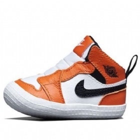 Nike Air Jordan 1 Retro High Tops Og Cb Kengät Lapsille Valkoinen Oranssi