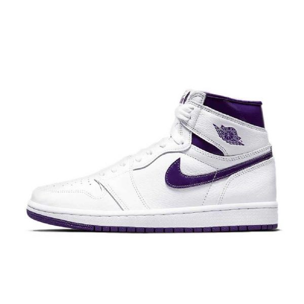 Nike Air Jordan 1 Retro High Tops Og Court Kengät Miehille Valkoinen Violetti