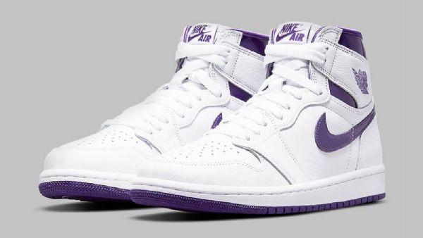 Nike Air Jordan 1 Retro High Tops Og Court Kengät Miehille Valkoinen Violetti