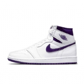 Nike Air Jordan 1 Retro High Tops Og Court Kengät Naisille Valkoinen Violetti