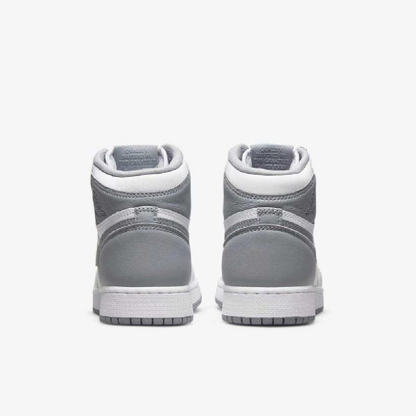 Nike Air Jordan 1 Retro High Tops Og Kengät Lapsille Harmaa Valkoinen