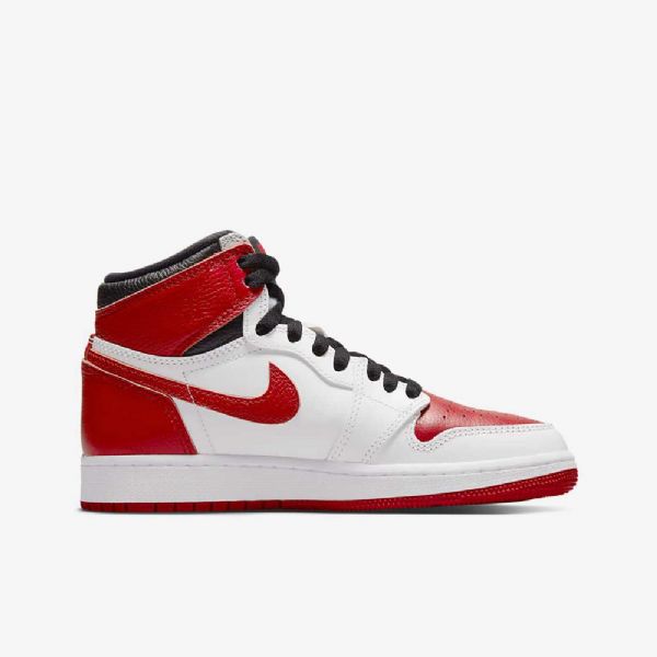 Nike Air Jordan 1 Retro High Tops Og Kengät Lapsille Valkoinen Musta Punainen