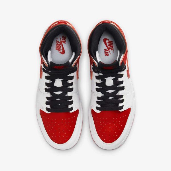 Nike Air Jordan 1 Retro High Tops Og Kengät Lapsille Valkoinen Musta Punainen