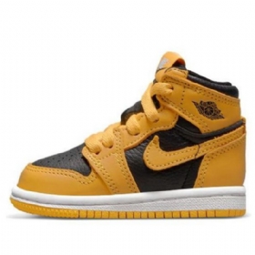 Nike Air Jordan 1 Retro High Tops Og Td Kengät Lapsille Keltainen Valkoinen