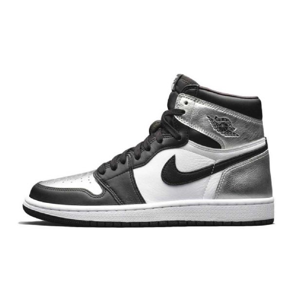 Nike Air Jordan 1 Retro High Tops Og Toe Kengät Miehille Musta Hopea