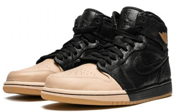 Nike Air Jordan 1 Retro High Tops Premium Korikoripallokengät Naisille Musta Khaki
