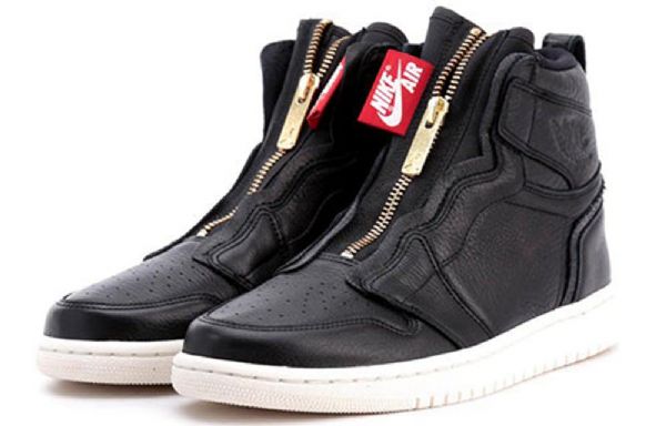 Nike Air Jordan 1 Retro High Tops Vetoketjulliset Koripallokengät Naisille Musta
