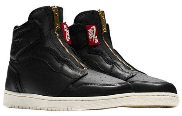 Nike Air Jordan 1 Retro High Tops Vetoketjulliset Koripallokengät Naisille Musta