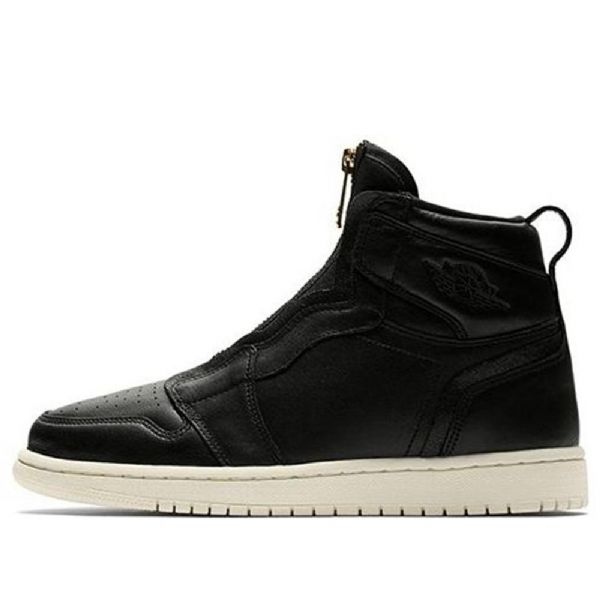 Nike Air Jordan 1 Retro High Tops Vetoketjulliset Koripallokengät Naisille Musta