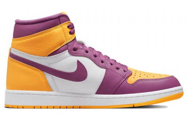 Nike Air Jordan 1 Retro Korkea Topit Og Brotherhood Koripallokengät Miehille Purppura Valkoinen Keltainen