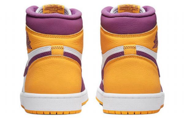 Nike Air Jordan 1 Retro Korkea Topit Og Brotherhood Koripallokengät Miehille Purppura Valkoinen Keltainen