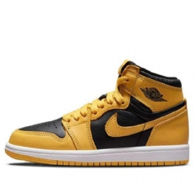 Nike Air Jordan 1 Retro Korkea Topit Og Ps Koripallokengät Miesten Keltainen Valkoinen