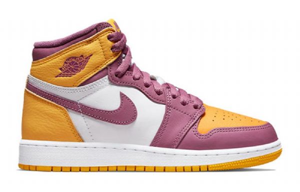 Nike Air Jordan 1 Retro Korkeat Topit Og Gs Koripallokengät Miesten Keltainen Purppura Valkoinen