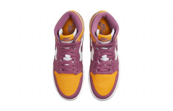 Nike Air Jordan 1 Retro Korkeat Topit Og Gs Koripallokengät Miesten Keltainen Purppura Valkoinen