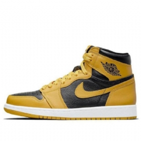 Nike Air Jordan 1 Retro Korkeat Topit Og Gs Miesten Koripallokengät Keltainen Valkoinen