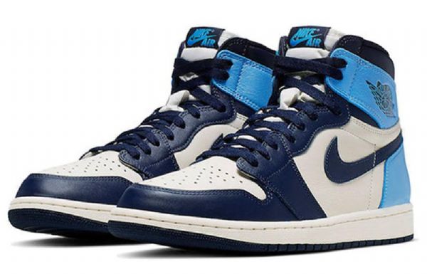Nike Air Jordan 1 Retro Korkeat Topit Og Koripallokengät Miehille Laivastonsininen