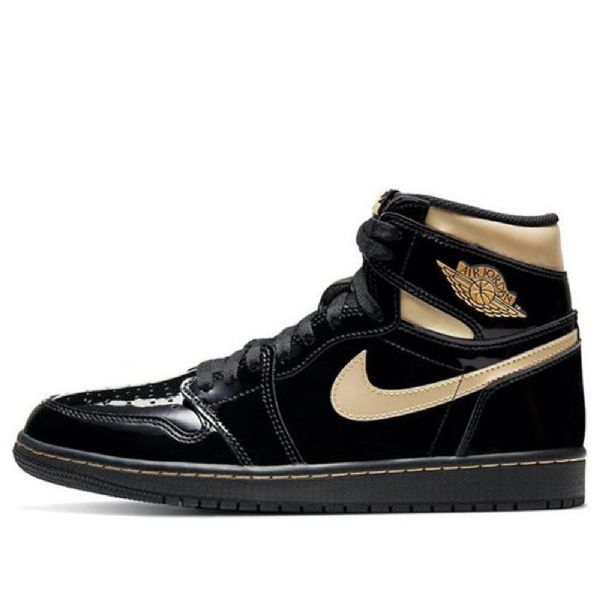 Nike Air Jordan 1 Retro Korkeat Topit Og Koripallokengät Miehille Musta Kulta