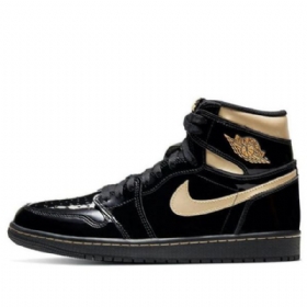 Nike Air Jordan 1 Retro Korkeat Topit Og Koripallokengät Miehille Musta Kulta