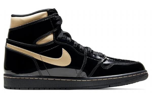 Nike Air Jordan 1 Retro Korkeat Topit Og Koripallokengät Miehille Musta Kulta