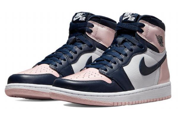 Nike Air Jordan 1 Retro Korkeat Topit Og Se Koripallokengät Naisille Laivastonsininen Vaaleanpunainen Valkoinen