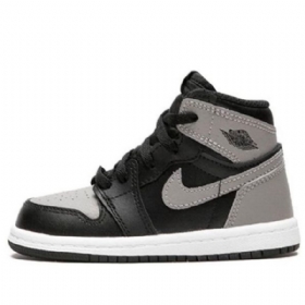Nike Air Jordan 1 Retro Korkeat Topit Og Td Koripallokengät Lapsille Musta Harmaa