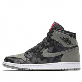 Nike Air Jordan 1 Retro-korkeat Topit Premium-retro-koripallokengät Miehille Musta Harmaa Naamiointi
