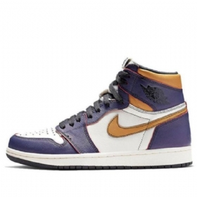 Nike Air Jordan 1 Retro Korkeat Topit Sb Koripallokengät Miehille Purppura Valkoinen Keltainen
