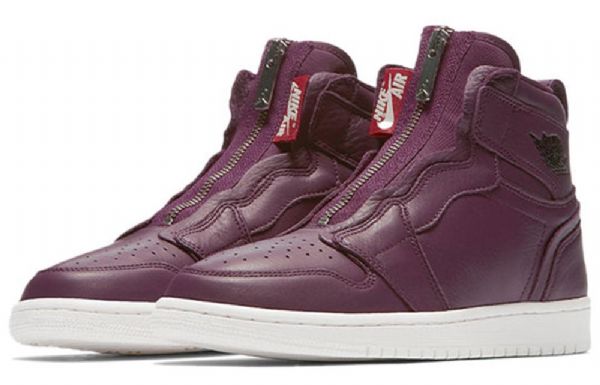 Nike Air Jordan 1 Retro Korkeat Topit Vetoketjulliset Koripallokengät Naisille Burgundy