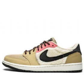 Nike Air Jordan 1 Retro Low Tops Fleece Koripallokengät Naisten Beige
