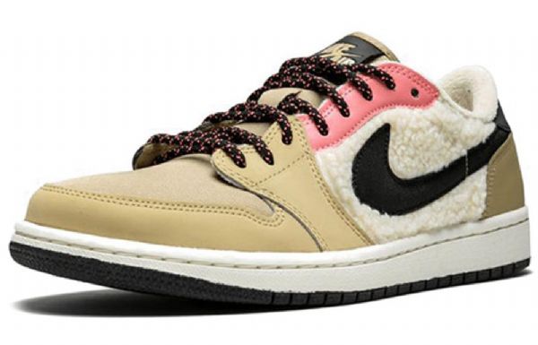 Nike Air Jordan 1 Retro Low Tops Fleece Koripallokengät Naisten Beige