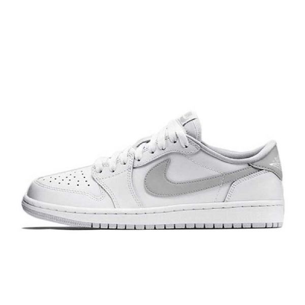 Nike Air Jordan 1 Retro Matalat Og-kengät Miehille Valkoinen Harmaa