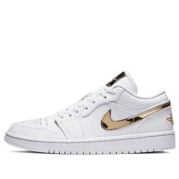 Nike Air Jordan 1 Retro Matalat Topit Koripallokengät Naisille Valkoinen Kulta