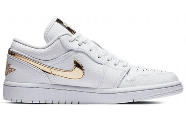 Nike Air Jordan 1 Retro Matalat Topit Koripallokengät Naisille Valkoinen Kulta