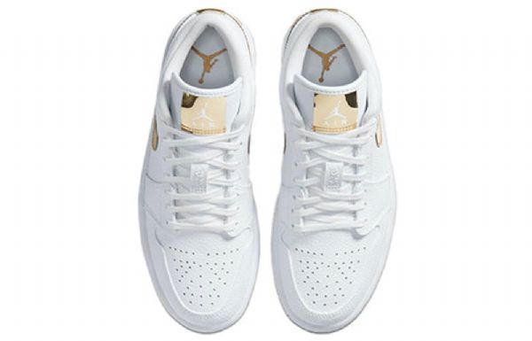 Nike Air Jordan 1 Retro Matalat Topit Koripallokengät Naisille Valkoinen Kulta